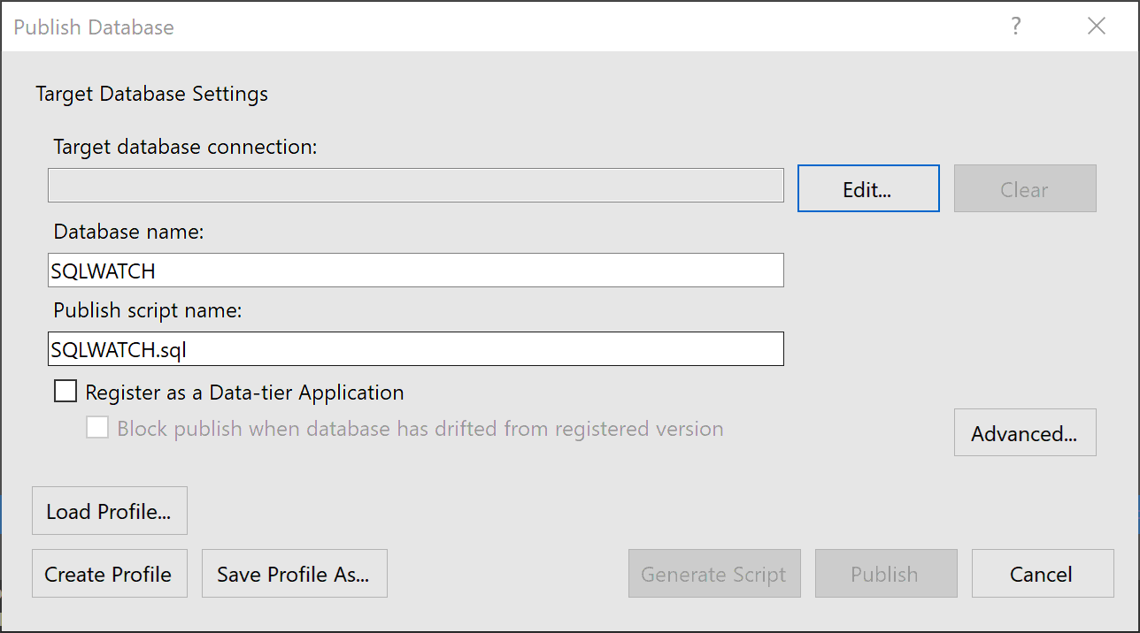 Visual Studio Publish Options